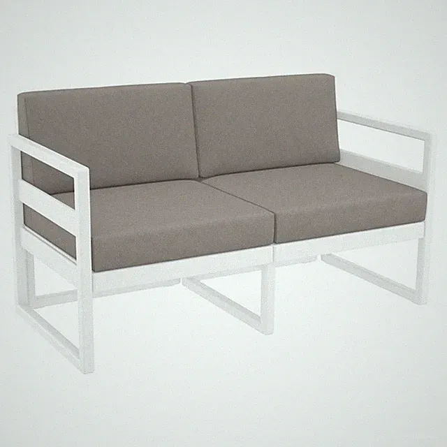 Mykonos Patio Loveseat White with Acrylic Fabric Cushions