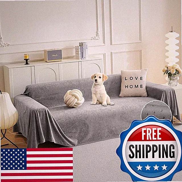 MYSKY HOME 3 Cushion L Shape Sofa Cover 91"x150" Grey
