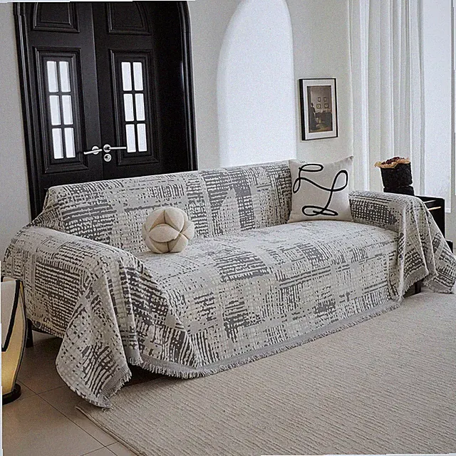 MYSKY HOME Boho Sofa Covers, Couch Covers for 2 Cushion Couch Sofa, Chenille L S