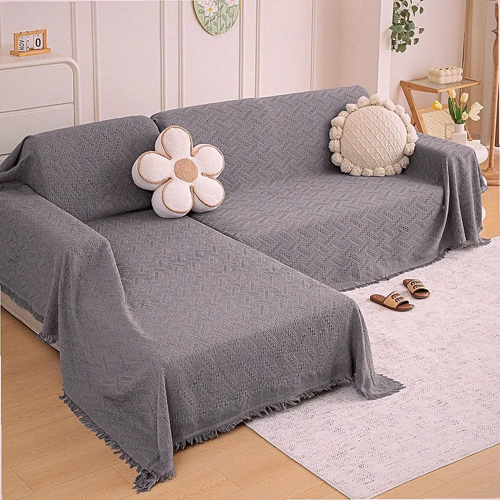 MYSKY HOME Couch Cover for Sectional Sofa, 2 Pieces Couch Covers for L Shape Sof