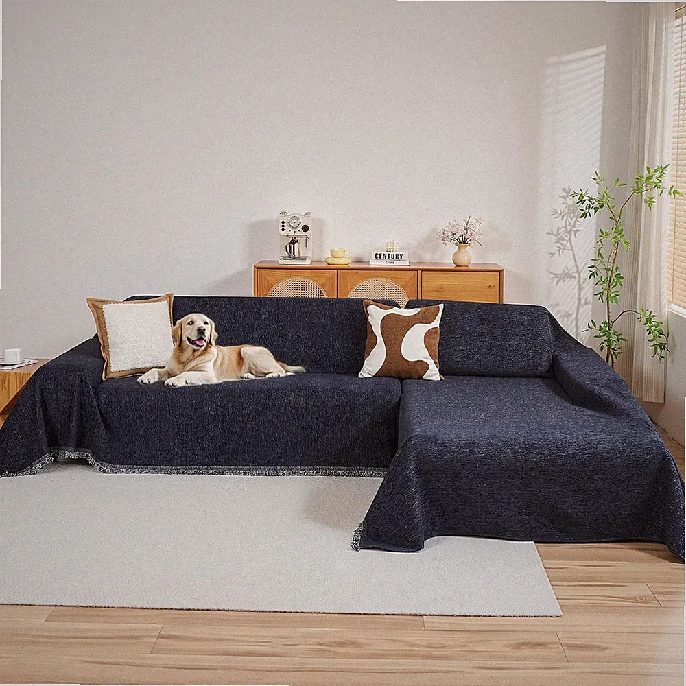 MYSKY HOME Couch Cover for Sectional Sofa, 2 Pieces Couch Covers for L Shape Sof