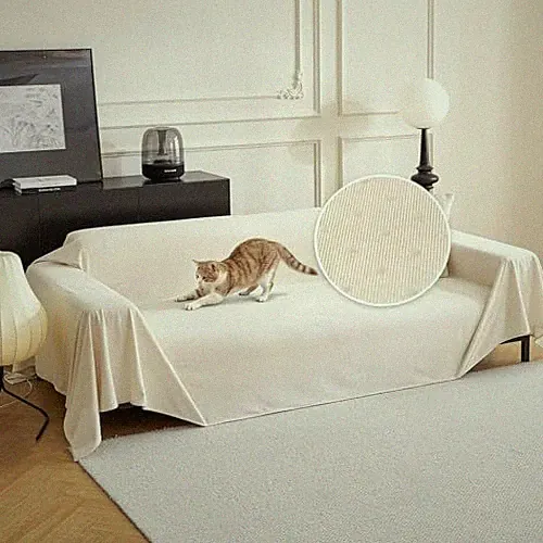 MYSKY HOME White Couch Cover for Dog Pet Friendly 71" x 118"