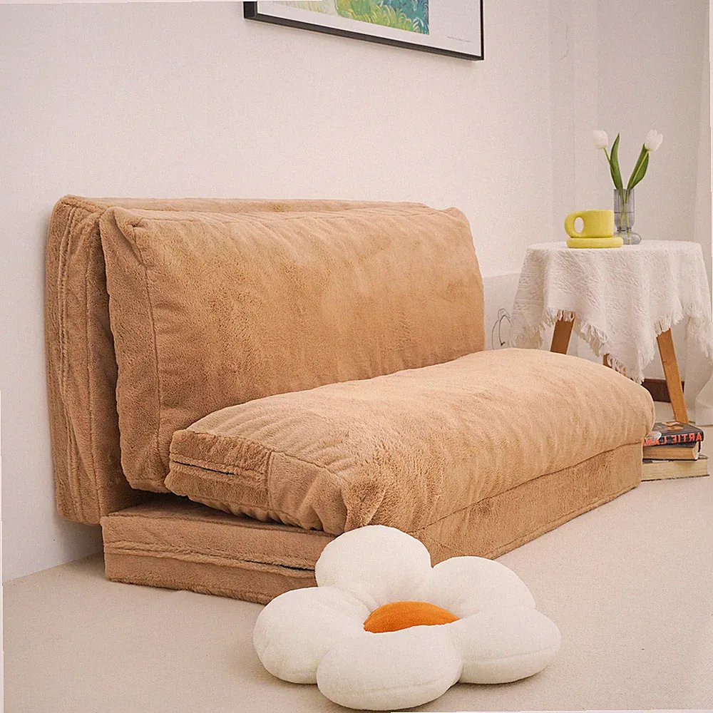 N&V Foam Foldable Sofa, Foam Filling Folding Sofa Bed, Bean Bag Floor Bed Sofa