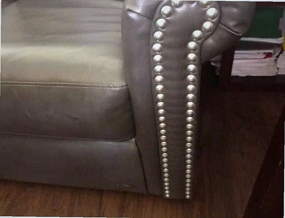 Nailhead Leather Sleeper Sofa - Sofa bed width 68 inches