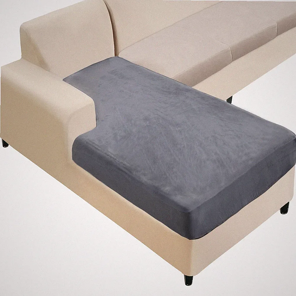 NAISI Sectional Couch Cover 1 Piece Velvet Separate Chaise Lounge Cover Soft...