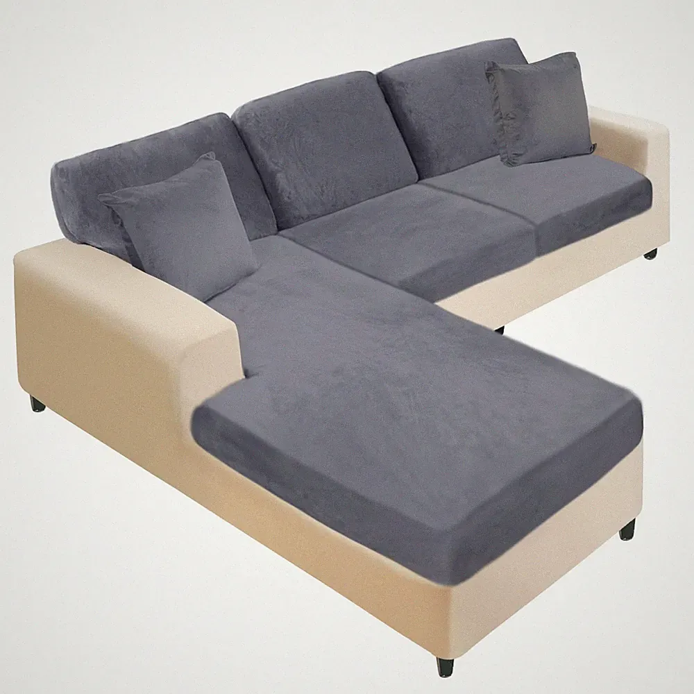 NAISI Sectional Couch Covers 6 Pieces Velvet Couch Cushion Covers L Shape Sof...