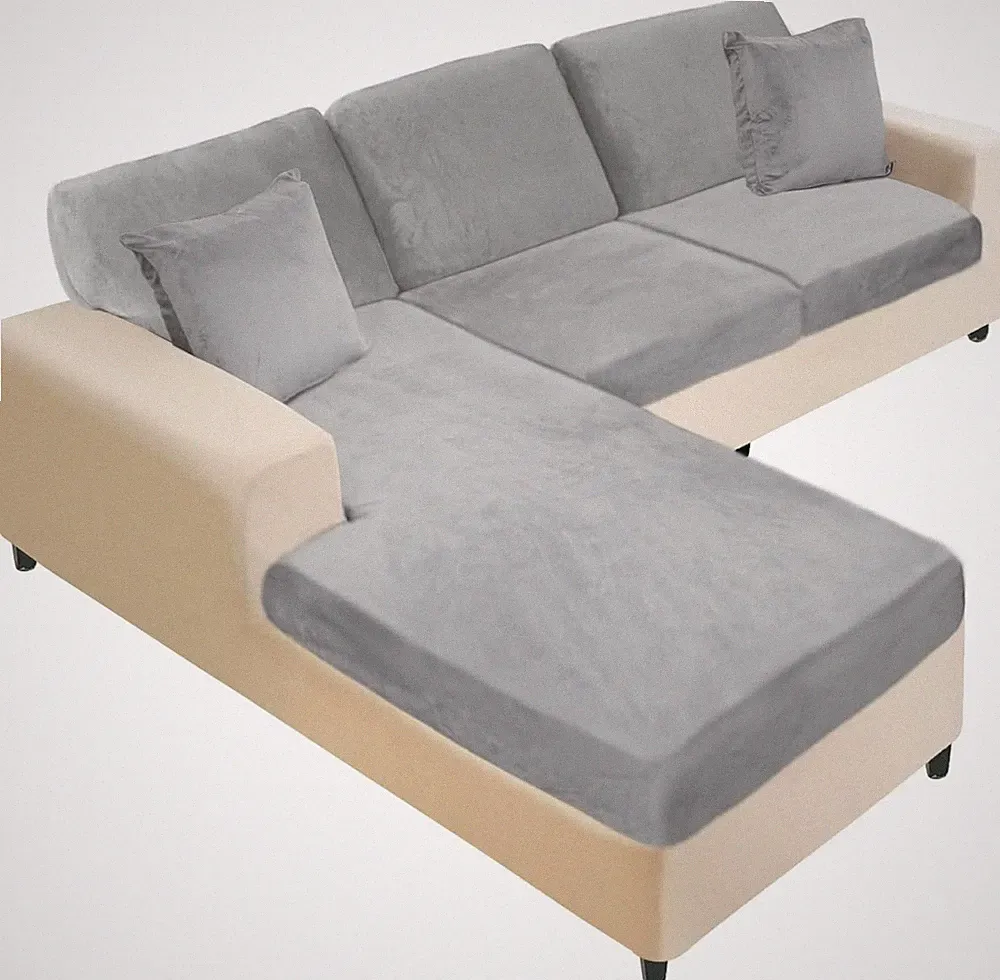 NAISI Sectional Couch Covers 6 Pieces Velvet Couch Cushion Covers L Shape Soft