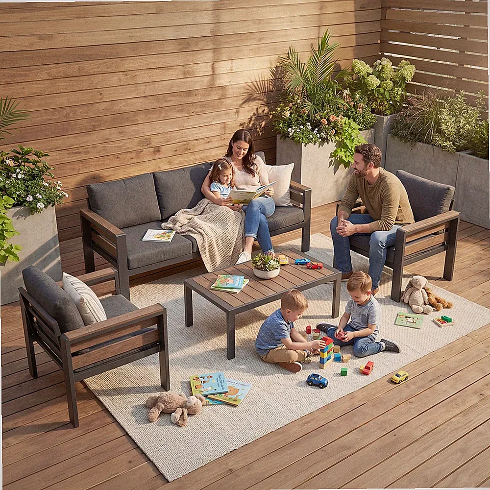 Aluminum Patio Furniture Set,Outdoor Metal Sofa for Patio Conversation Set