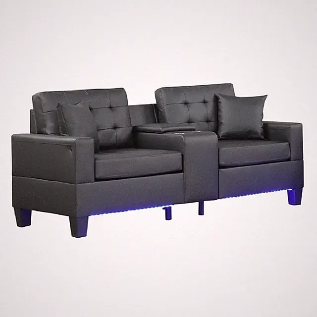 Nami Sleeper Sectional with Storage Chaise- Brown Flannel- 91 Inch