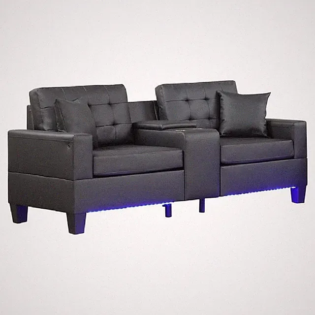 Nami Sleeper Sectional with Storage Chaise- Brown Flannel- 91 Inch