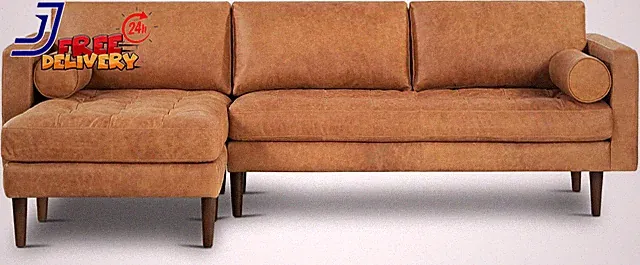 Napa 104.5" Left-Facing Sectional Sofa Solid Wood Frame Walnut Legs NEW