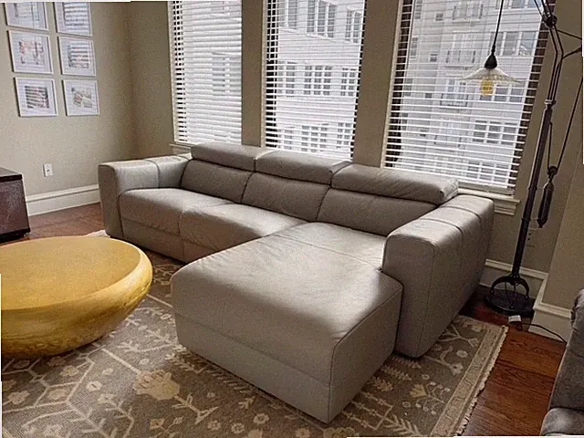 Natuzzi Italia Leather Motion Sofa w/ Chaise - Balance - Adjustable Headrest