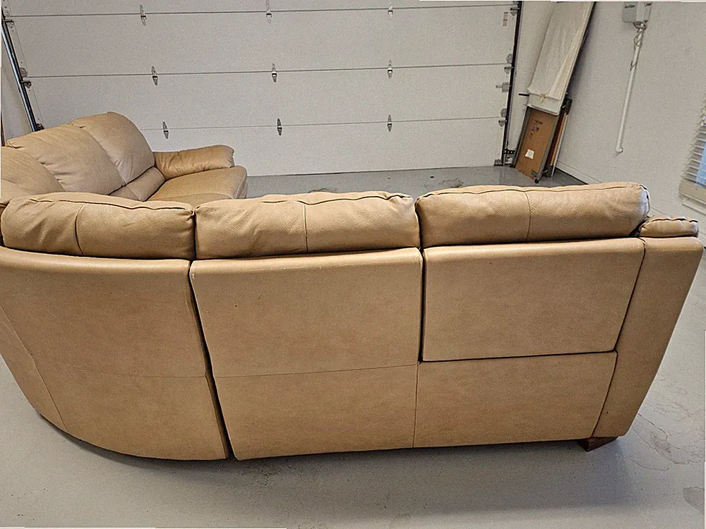 Natuzzi tan leather recliner sectional sofa. $450 or best offer. 682-552-0820