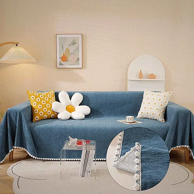Navy Blue Loveseat Cover - Durable Fitted Sofa Protector for Pets & Kids