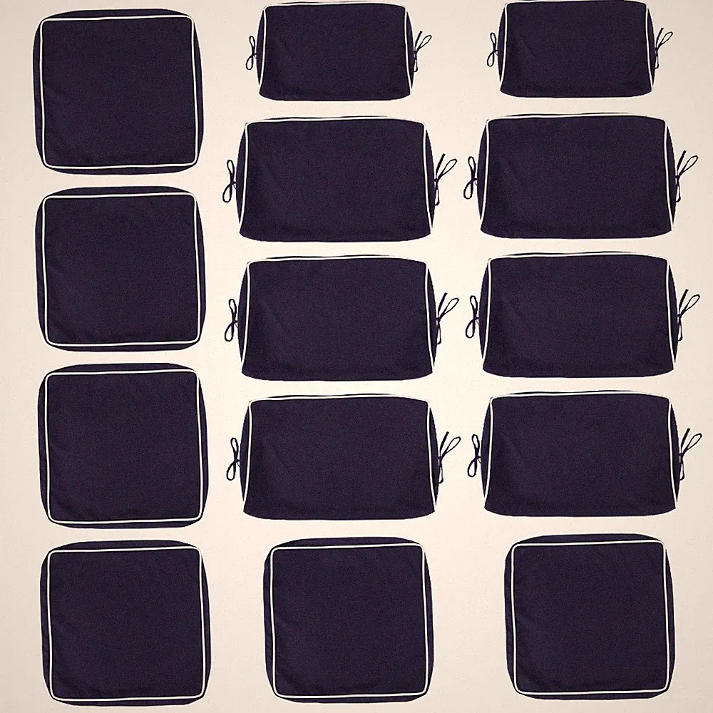 Navy Blue Outdoor Cushion Covers 14Pack for 6 Seaters Wicker Sectional Sofa Seat