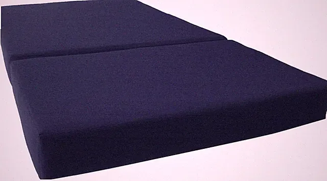 Navy Blue Queen Portable Tri Folding Foam Beds 6x60x80, Foam Density 1.8
