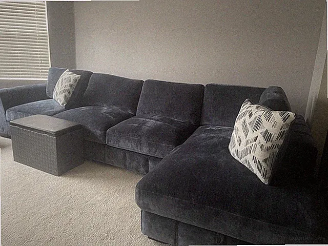 Navy Blue Sec sectional Sofa With Pullout Sleeper Bed Chase LoungeExtra Pillows