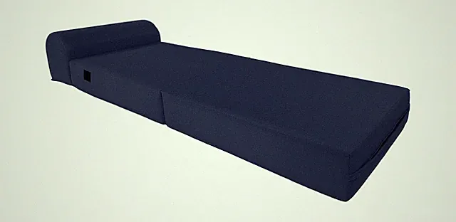 Navy Blue Sleeper Chair Folding Foam Beds, Portable Studio Couch Bed 6 x 24 x 70