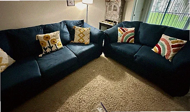 Navy Blue Sofa & Loveseat Set 3+2 – Comfortable & Clean