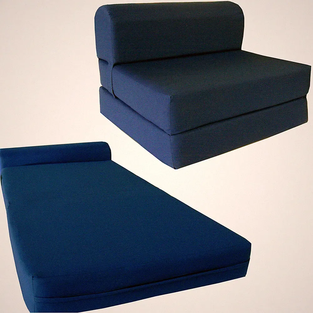 Navy Full Size 6x48x72 Sleeper Chair Folding Foam Beds, Studio Guest Sofa Bed