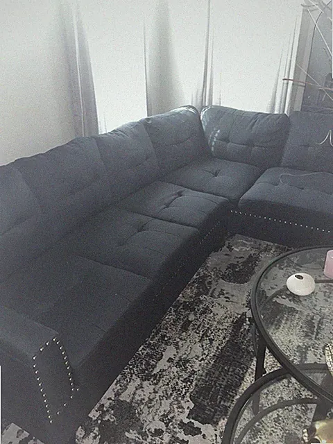 Navy Sectional Couch & Chaise