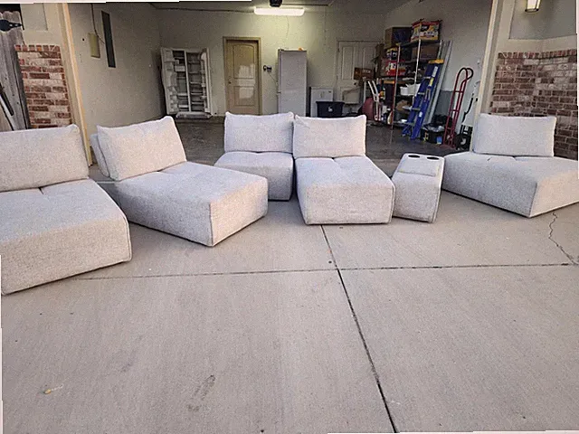 Neatly Used Fabric Sectional-sofa set living room