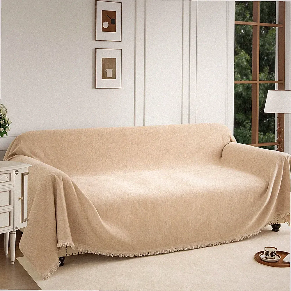 NestlyMoly Chenille L Shaped Sectional Couch Cover 91"x134" 3 Cushion Pet