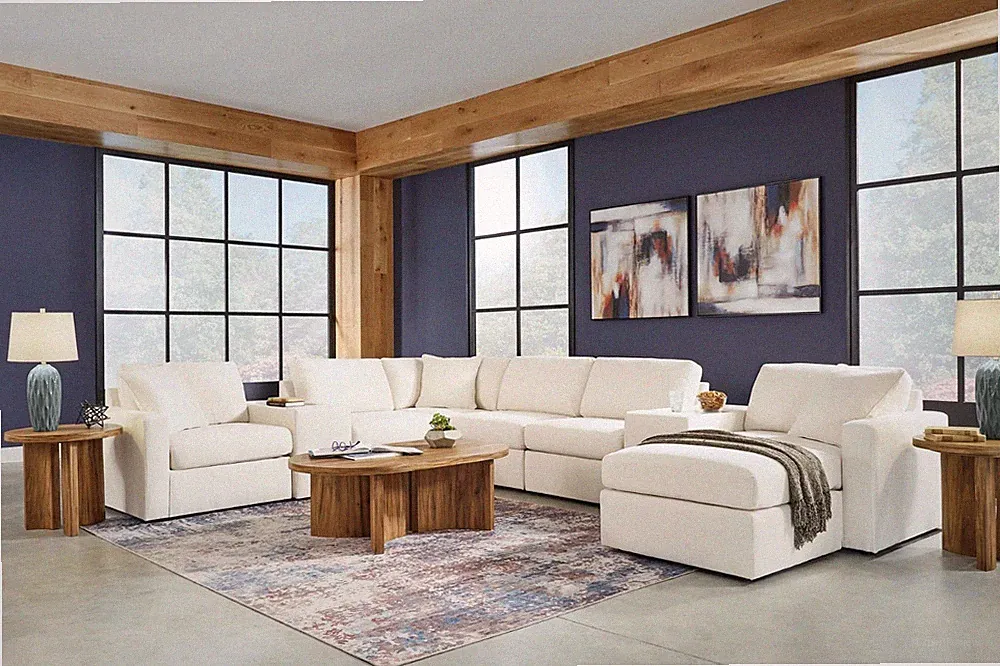 NEW 157"x124" Modular Sofa Sectional Set Performance Fabric Light Beige Oyster