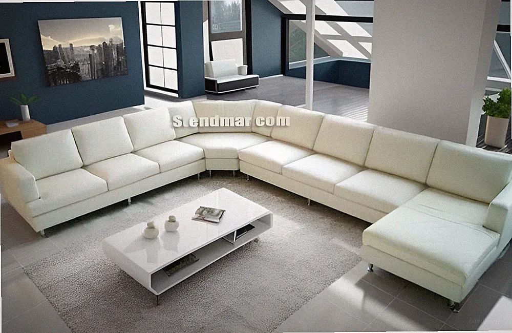 NEW 4PC Modern Design U Sectional Leather Sofa Set S1835 (Custom Options)
