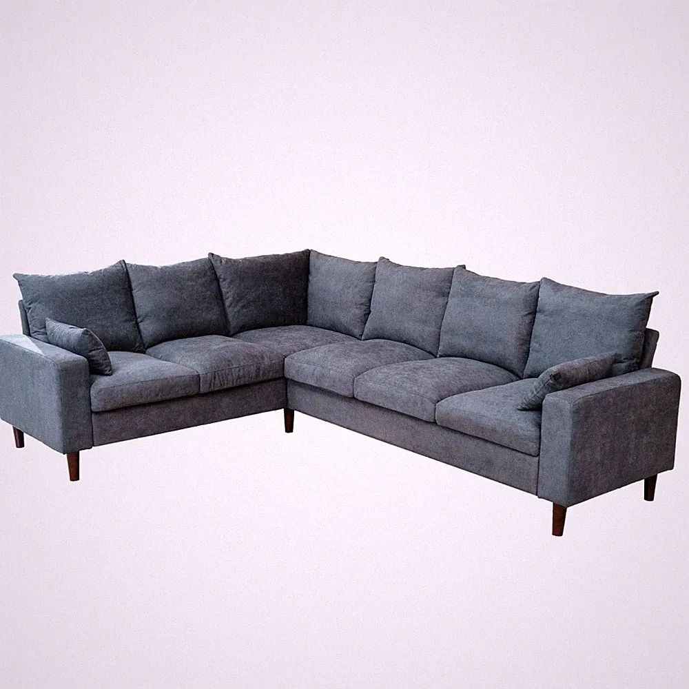 New 6 Seats Sectional Sofa Modern Linen Fabric Corner L-shape Upholstered Couch