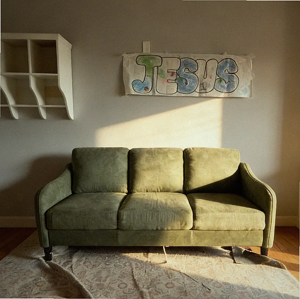 NEW 74" Moss Green Sofa 3-Seater, Modern Swoop Arm Contemporary Indoor Couch