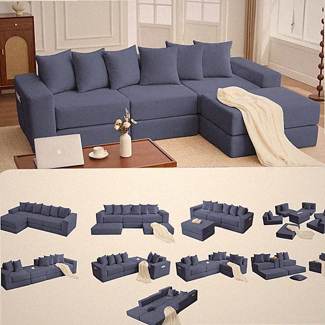 [NEW ARRIVED] [VIDEO PROVIDED]10-in-1 Convertible Sofa Sectional ,Corner Couch