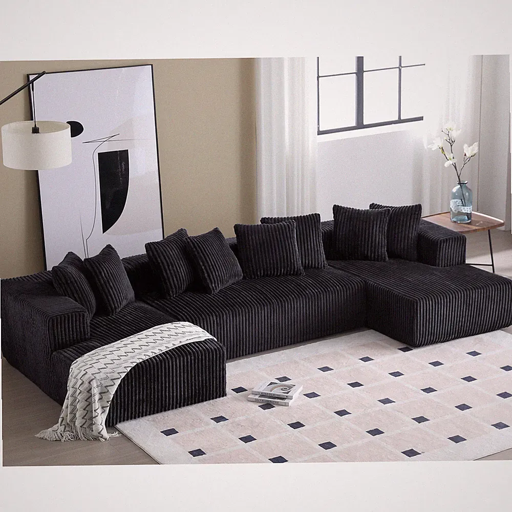 [NEW ARRIVED] [VIDEO PROVIDED]131'' Modular Sectional Couch, U-shaped sofa , C