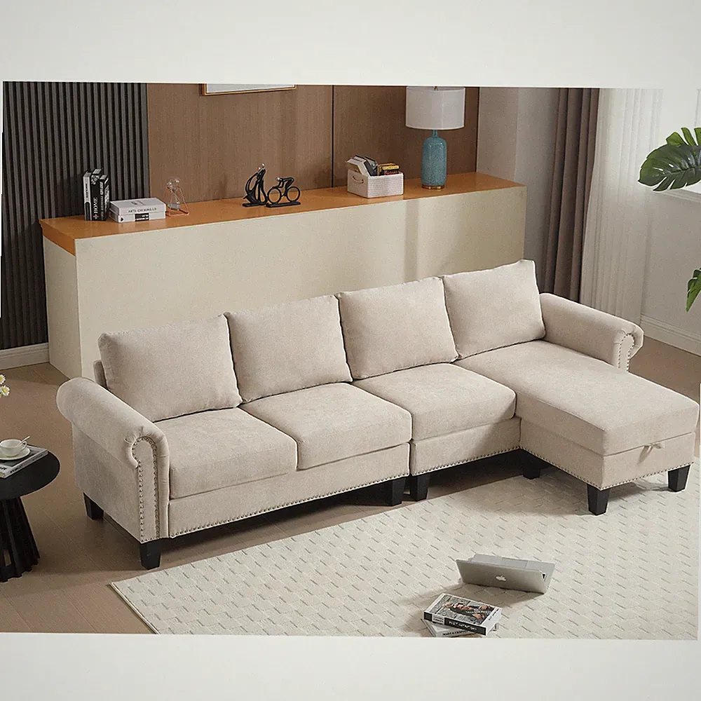 [NEW ARRIVED] [VIDEO PROVIDED] Convertible Sectional Sofa with Storage,L-sha