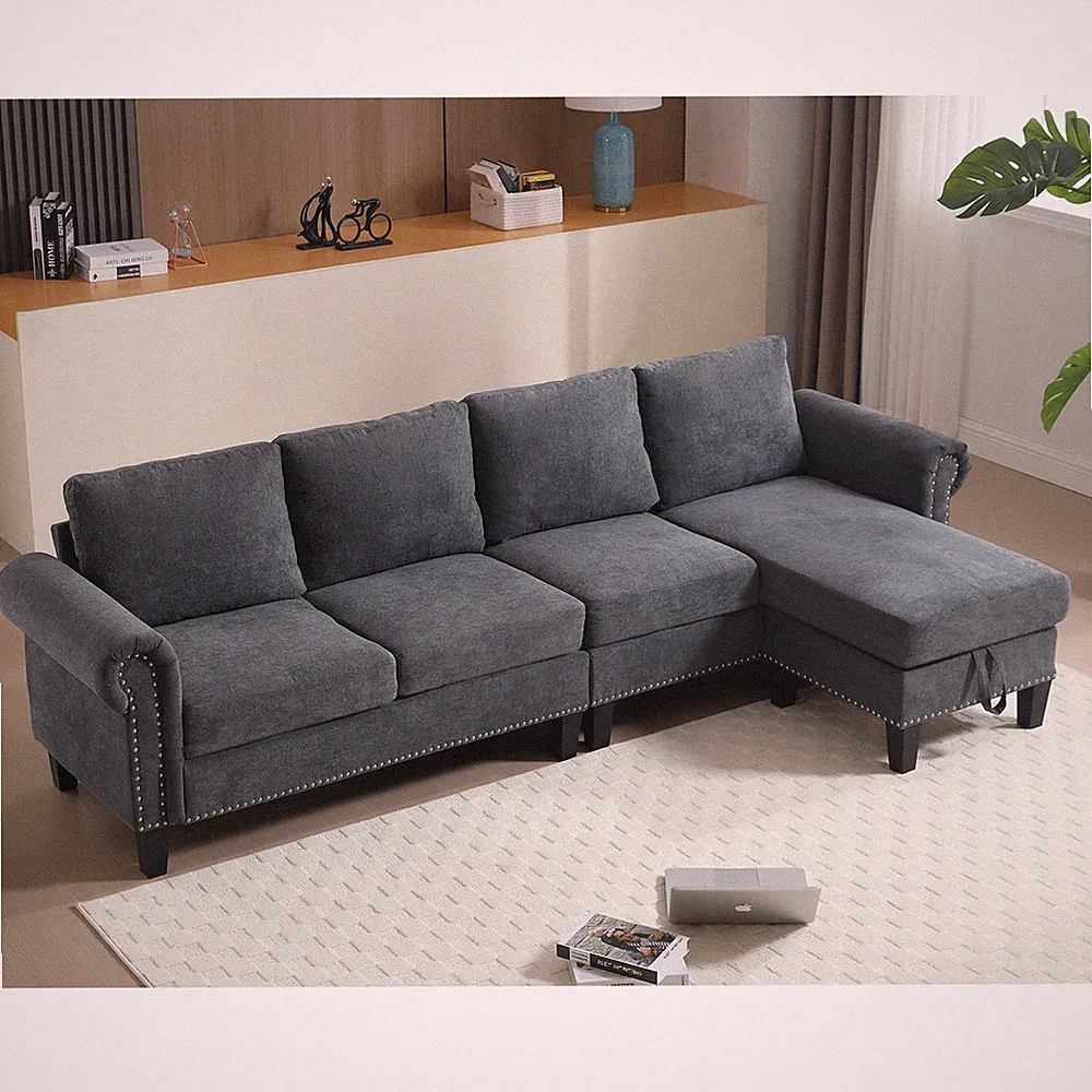 [NEW ARRIVED] [VIDEO PROVIDED]Convertible Sectional Sofa with Storage,L-shap