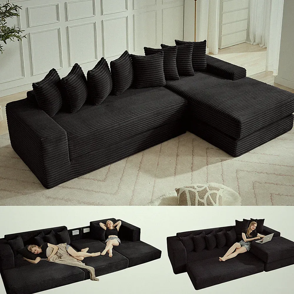 [NEW ARRIVED] [VIDEO PROVIDED] Oversize Cloud Sectional Couch, L-Shape Sofa, C