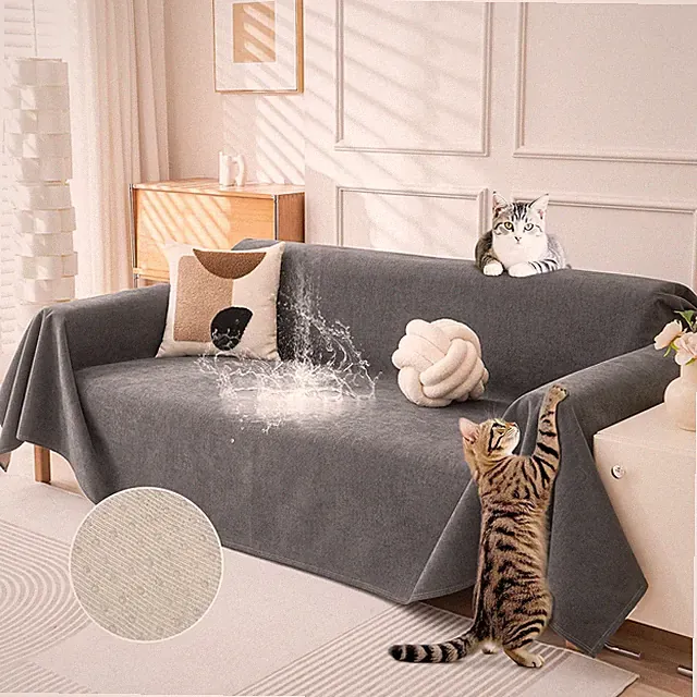 New Best Cat-Scratch Resistant Couch Cover, Waterproof Sofa Cover for 3 Cushion