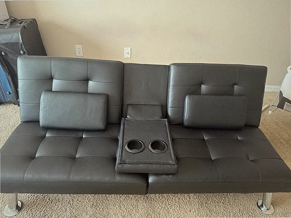 NEW BLACK COUCH PULLOUT FUTON