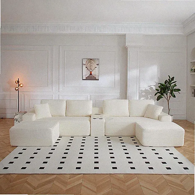 NEW Cozy 150" Cloud Couch U Shaped Sofa Modular w/ 2 Ottoman USB Port Cupholder