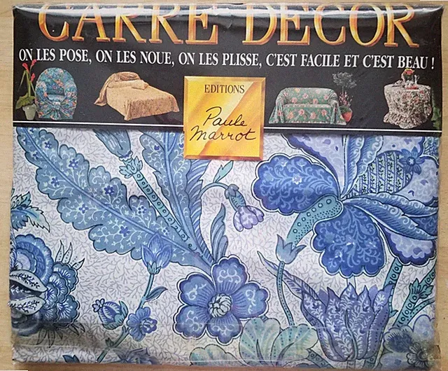 NEW Editions PAULA MARROT France 100% cotton blue cover for bed couch table bed