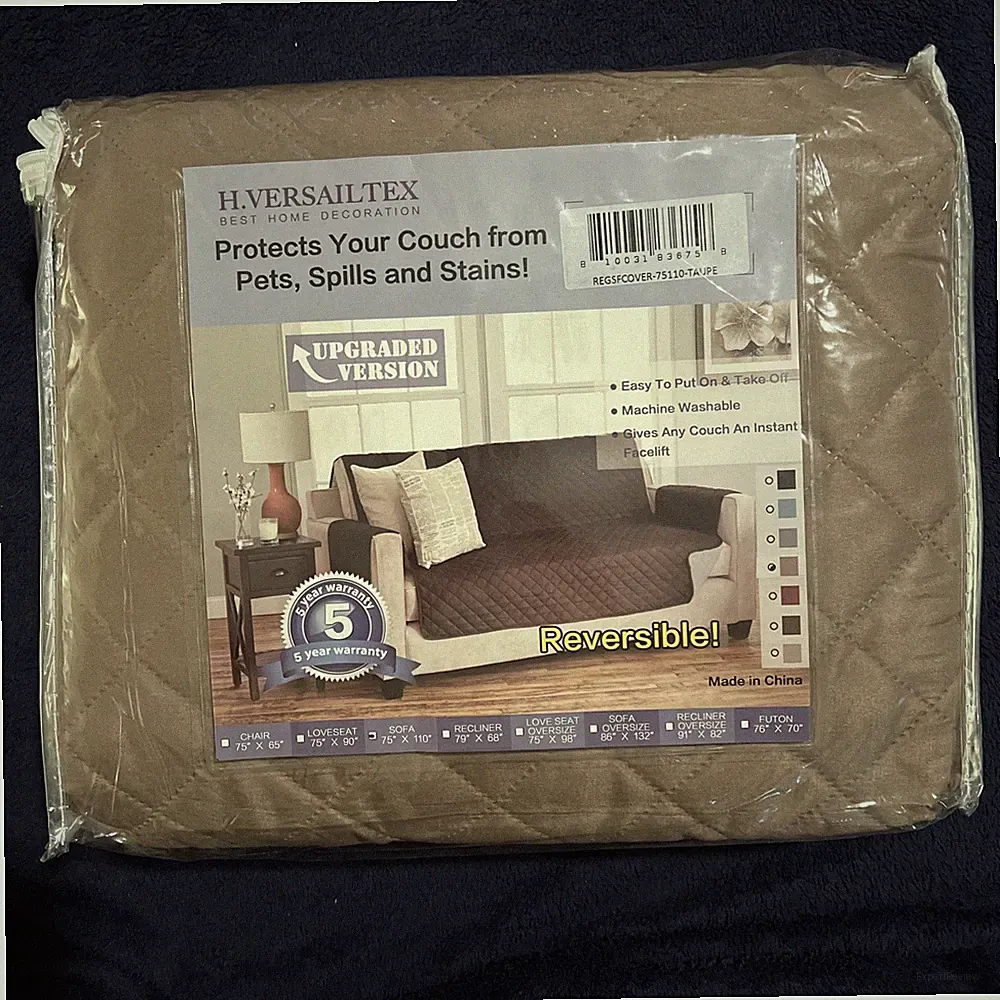 NEW H. Versailtex Premium Furniture Cover Waterproof TAUPE SOFA 75" x 11...
