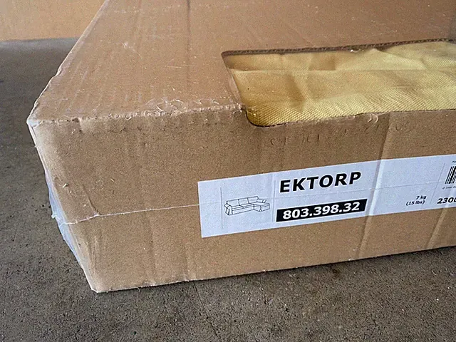 NEW IKEA EKTORP Loveseat With Chaise Cover Slipcover - Skaftarp Yellow / Plaid