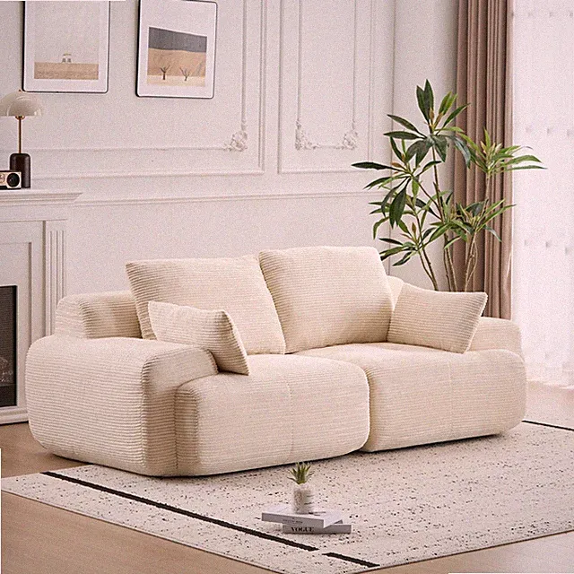 [New]Memory Foam Compressed Sofa,2 Seater Large Sectional Couches For Living