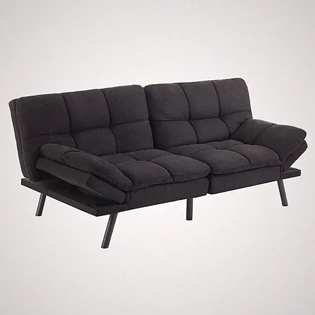 New Memory Foam Futon 72"W x 34"Dx 32"H Black PU Leather, Blue, Gray, Brown