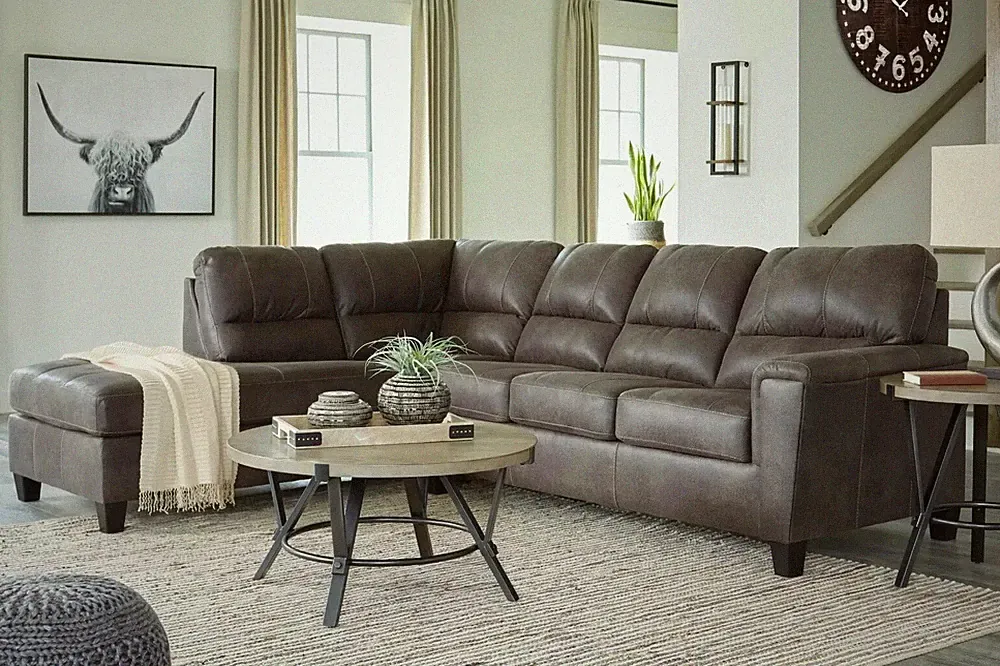 NEW Modern 117" Gray Sectional LAF Chaise Contemporary Upholstered Living Room