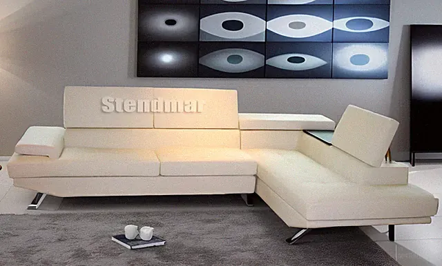 NEW MODERN EURO STYLE LEATHER SECTIONAL SOFA S975