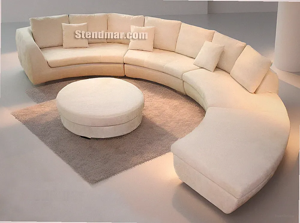 NEW MODERN ROUND SECTIONAL MICROFIBER SOFA S8172B (Custom Made Options)