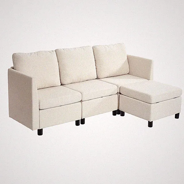 New/Modular Sectional Sofa, 3-Seater Modular Sofa with Hidden Storage, Cloud Sec