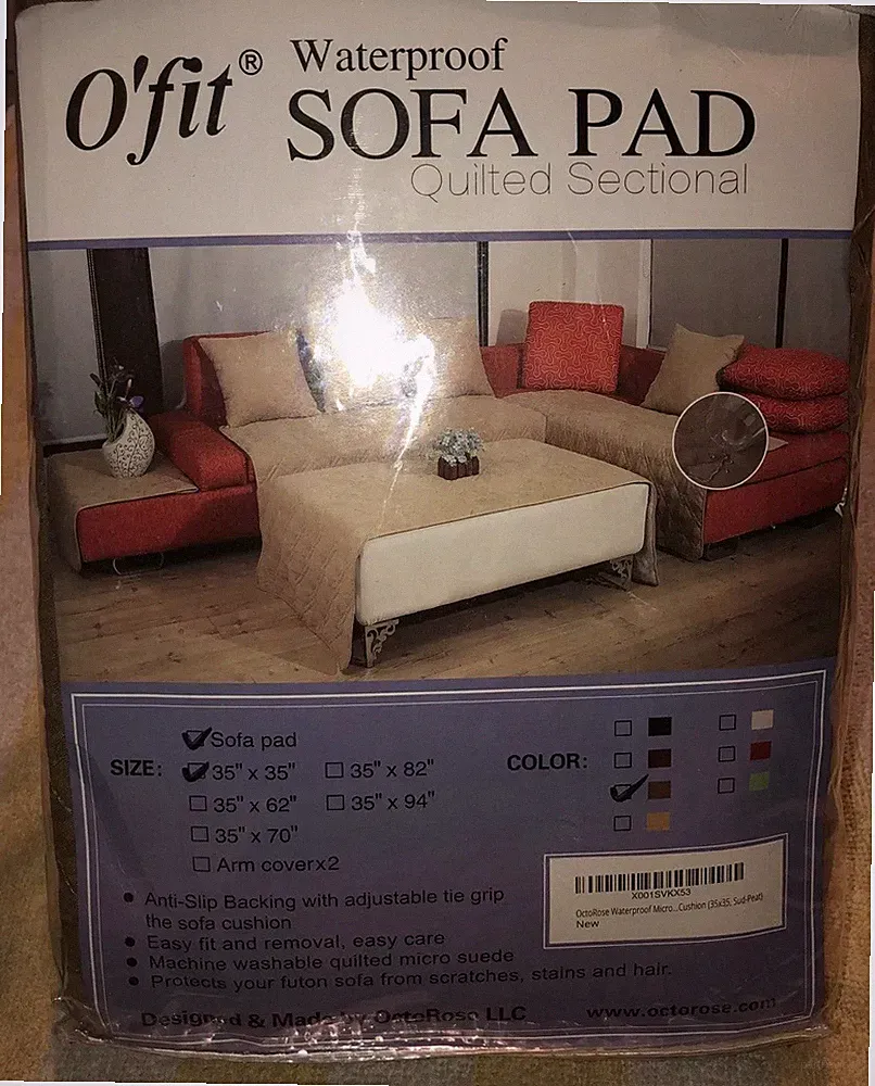 New O'fit Micro Suede Sofa Set Cushion Pad Quilted Sectional Light Brown 35 X 35