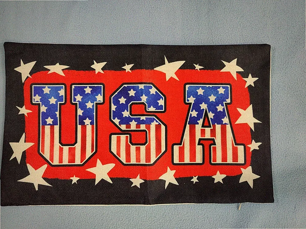 NEW PATRIOTIC USA PILLOW COVER SIZE 11.5" X 19" SOFA COUCH BED AMERICA STARS